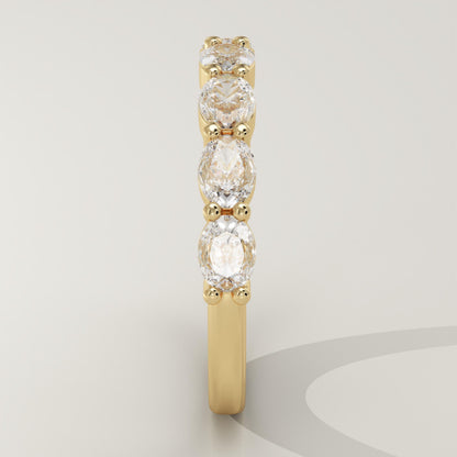 1.18 TCW Oval Lab-Grown Diamond Half Eternity Wedding Band