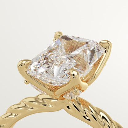 Radiant Cut Twisted Shank Lab-Grown Diamond Engagement Ring