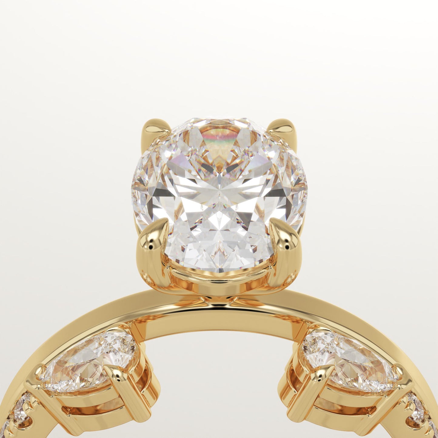 Oval Cut Cluster Lab-Grown Diamond Bridal Set