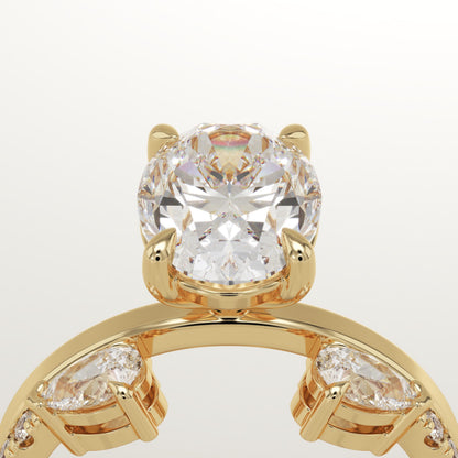 Oval Cut Cluster Lab-Grown Diamond Bridal Set