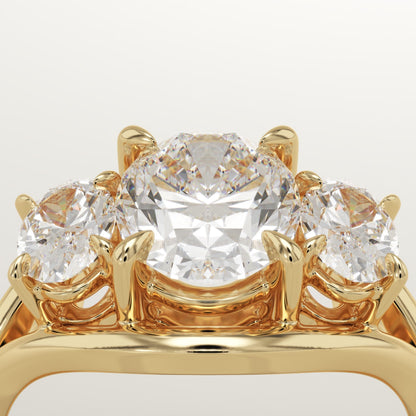 Oval Cut Three Stone Split Shank Lab-Grown Diamond Engagement Ring