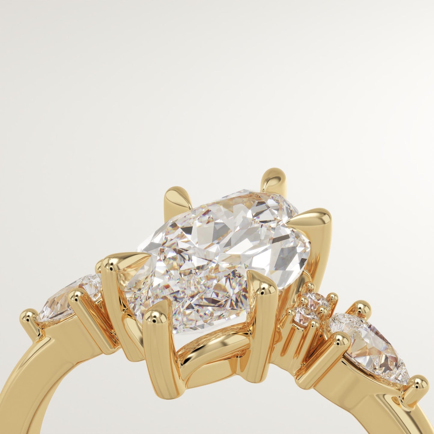 Marquise Cut Cluster Lab-Grown Diamond Engagement Ring
