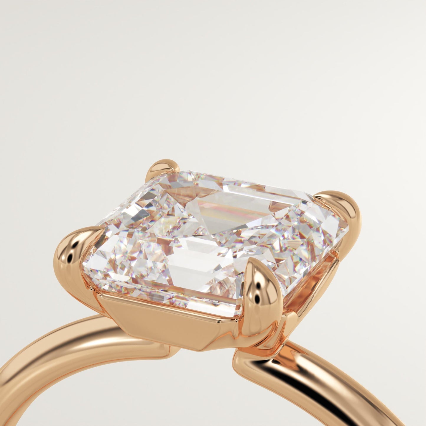 1.75 CT Asscher Cut Solitaire Moissanite Engagement Ring