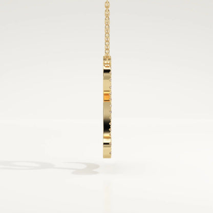 0.198 TCW Round Lab-Grown Diamond L Initial Necklace