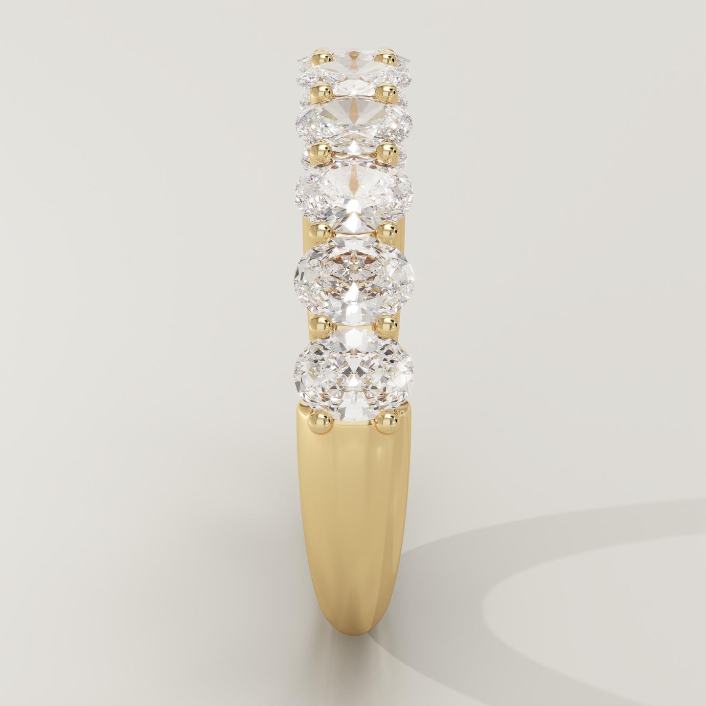 1.35 TCW Oval Lab-Grown Diamond Half Eternity Wedding Band