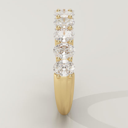 1.35 TCW Oval Lab-Grown Diamond Half Eternity Wedding Band