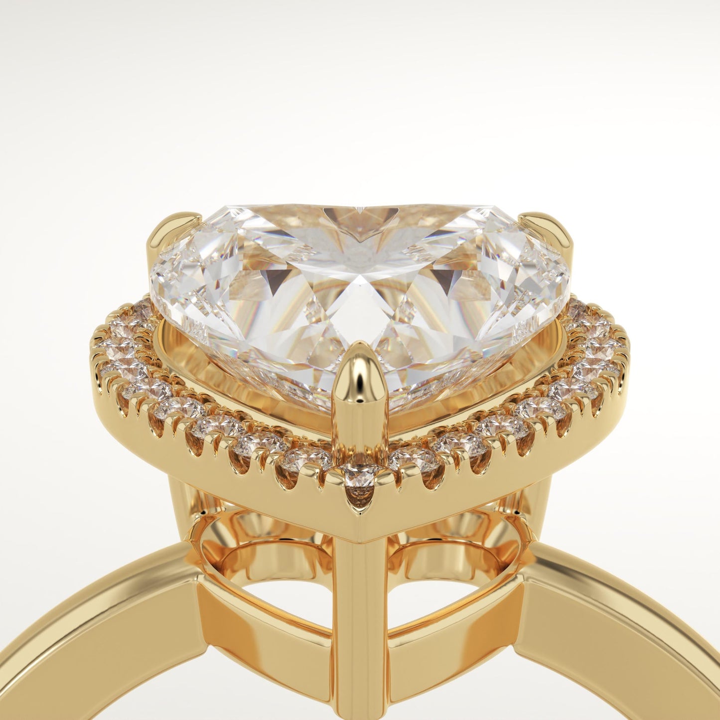 Heart Cut Halo Lab-Grown Diamond Engagement Ring