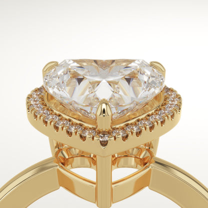 Heart Cut Halo Lab-Grown Diamond Engagement Ring