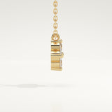 0.16 TCW Round Lab-Grown Diamond Flower Charm Necklace