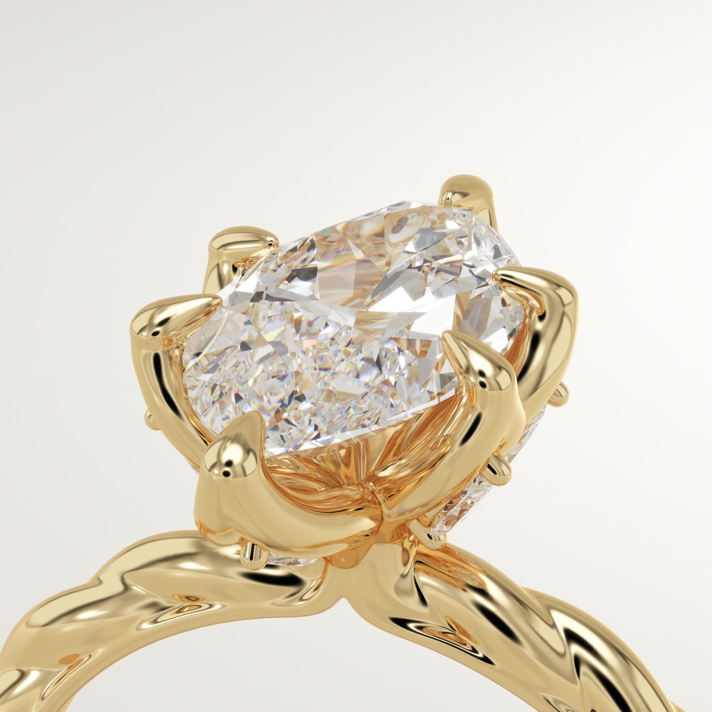 Marquise Cut Twisted Shank Lab-Grown Diamond Engagement Ring