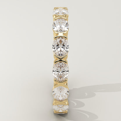 2.25 TCW Oval Lab-Grown Diamond Full Eternity Wedding Band