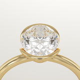 2.0 CT Oval Cut Half Bezel Lab-Grown Diamond Engagement Ring