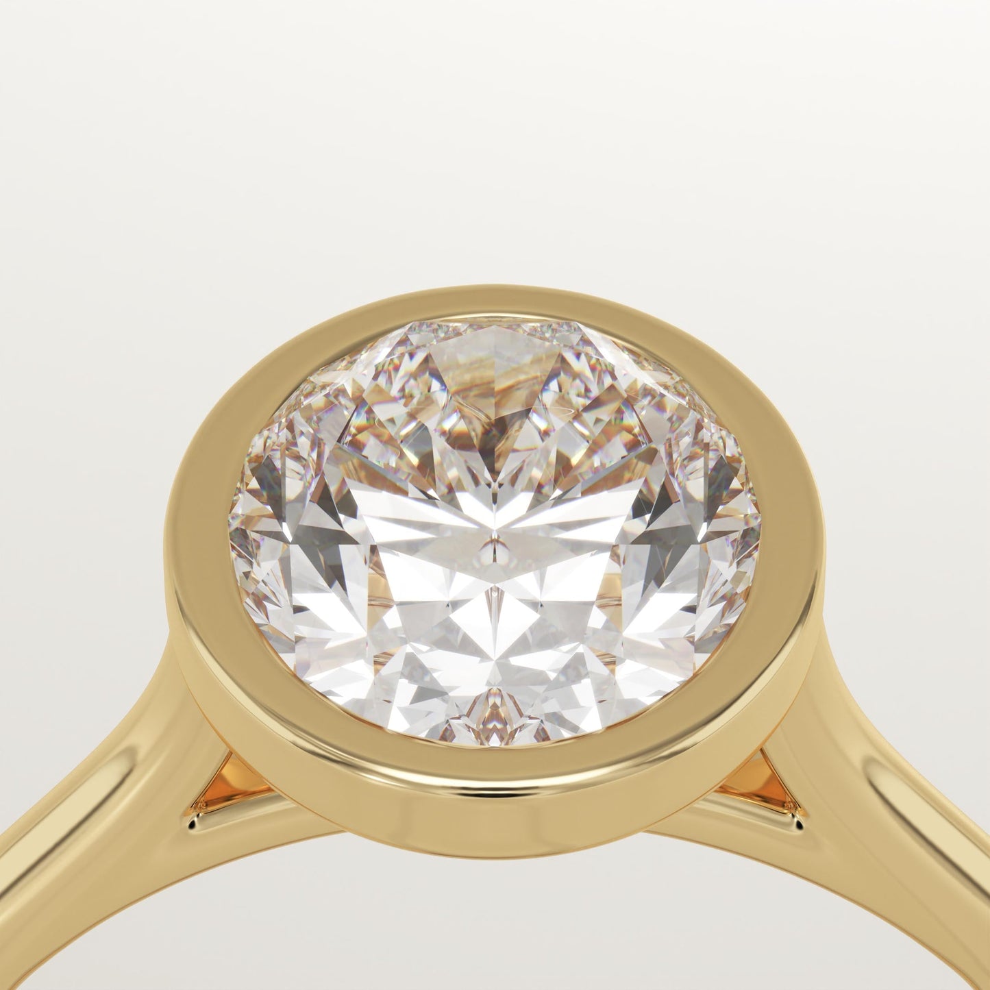 Oval Cut Bezel Lab-Grown Diamond Engagement Ring
