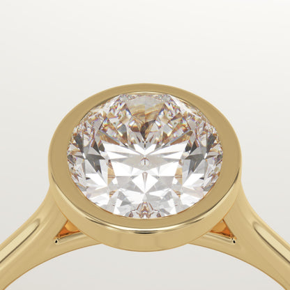 Oval Cut Bezel Lab-Grown Diamond Engagement Ring