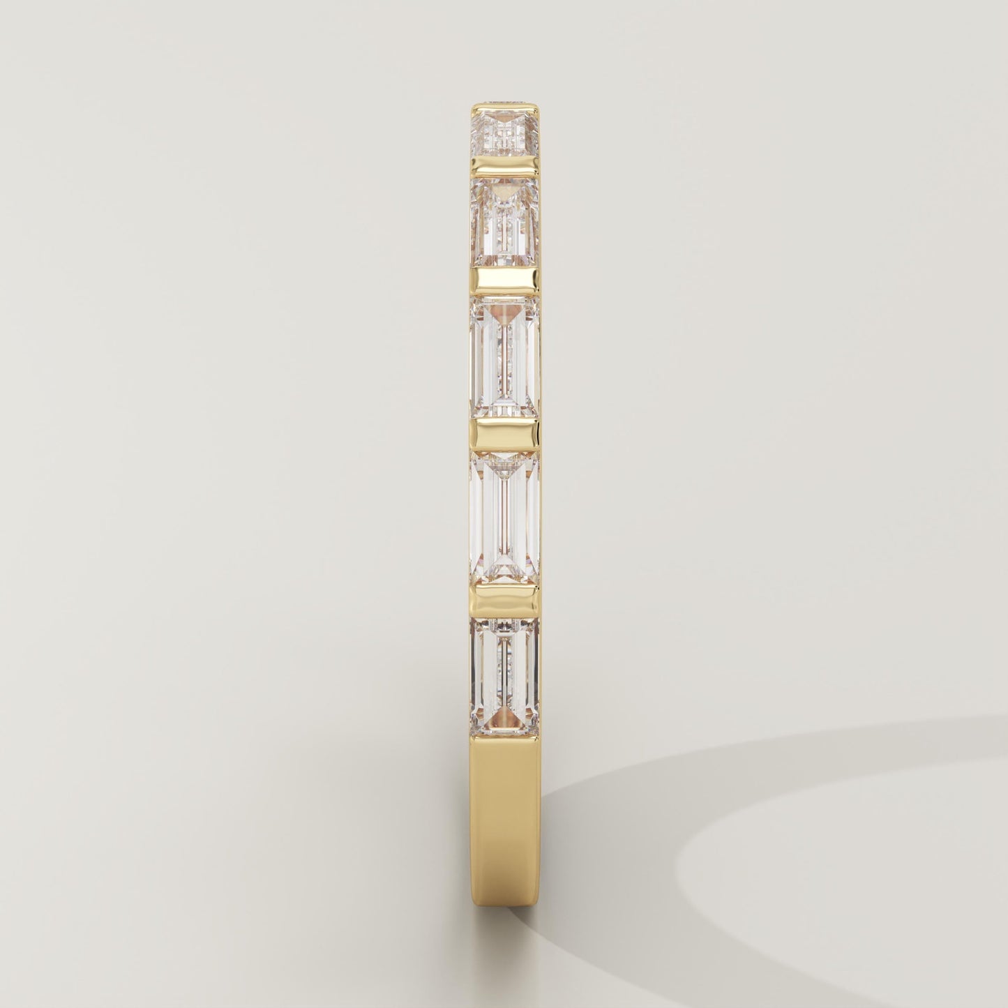0.54 TCW Baguette Lab-Grown Diamond Half Eternity Wedding Band