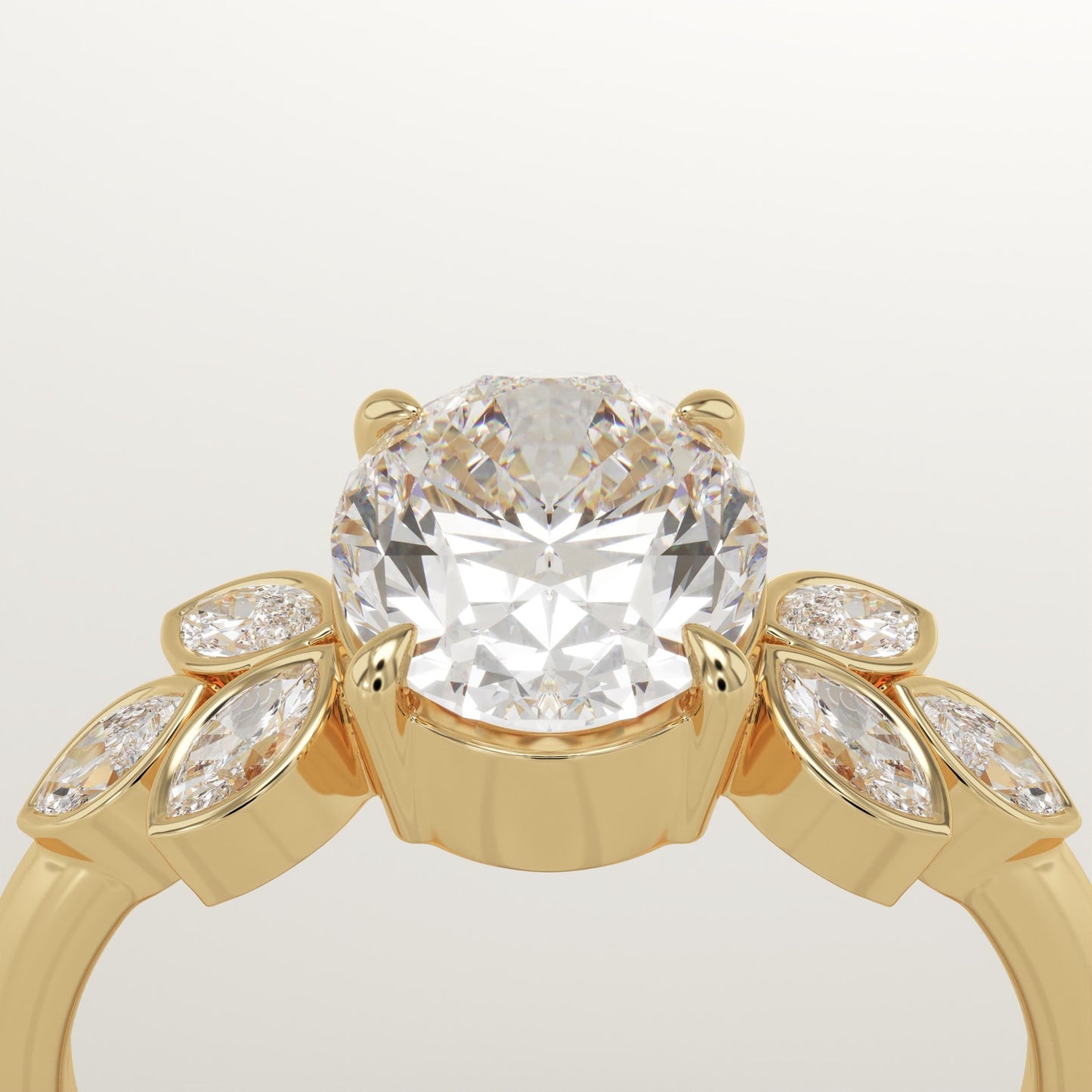 Oval Cut Cluster Lab-Grown Diamond Engagement Ring