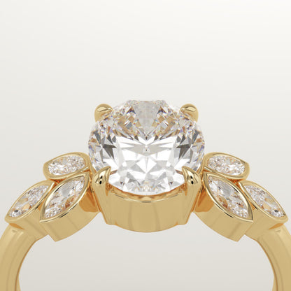 Oval Cut Cluster Lab-Grown Diamond Engagement Ring