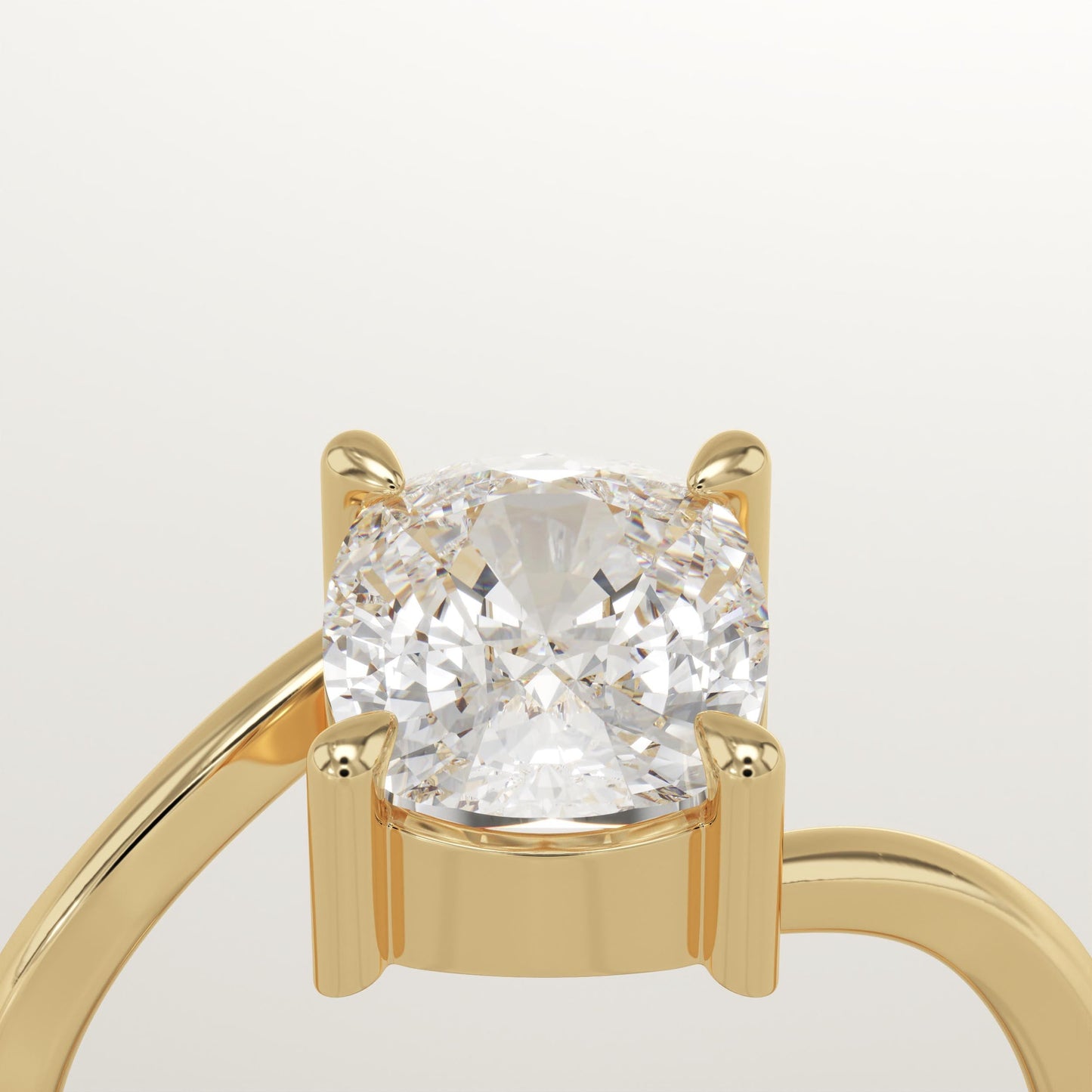 Elongated Cushion Cut Swirl Lab-Grown Diamond Engagement Ring