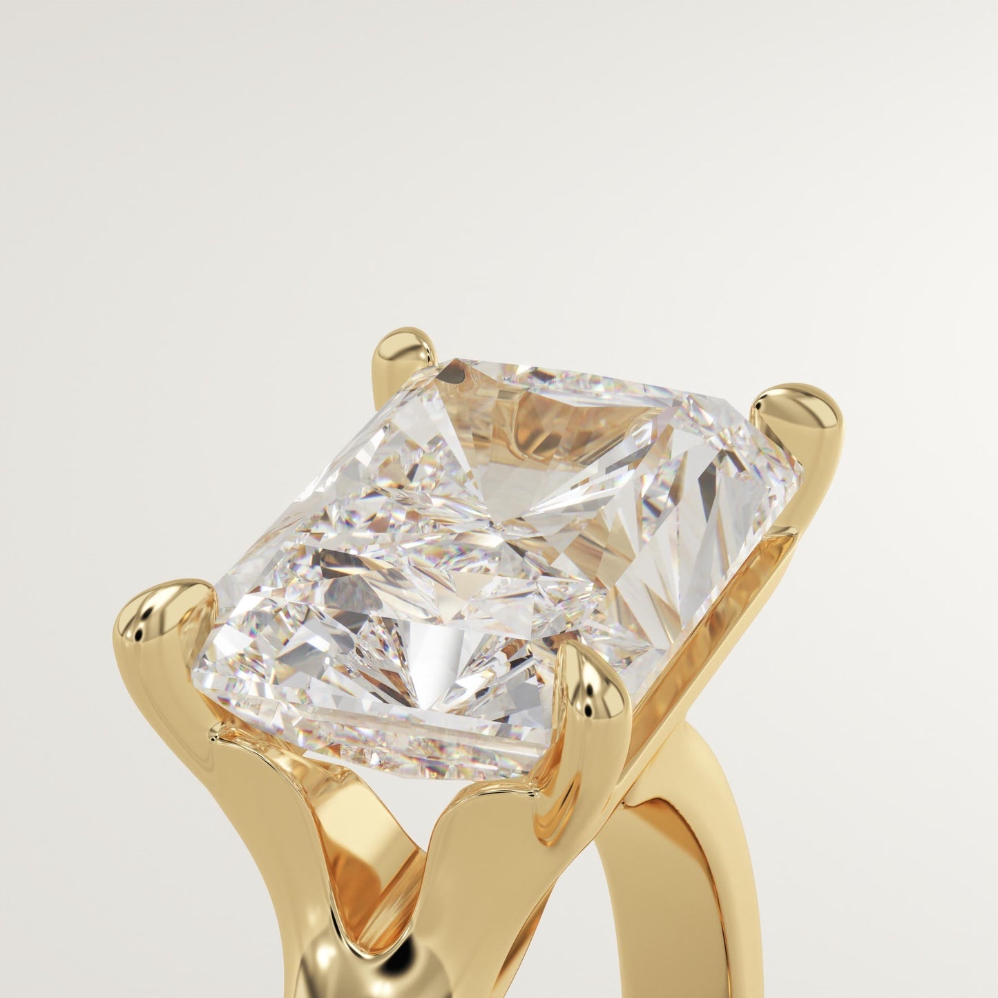 East West Radiant Cut Solitaire Lab-Grown Diamond Engagement Ring