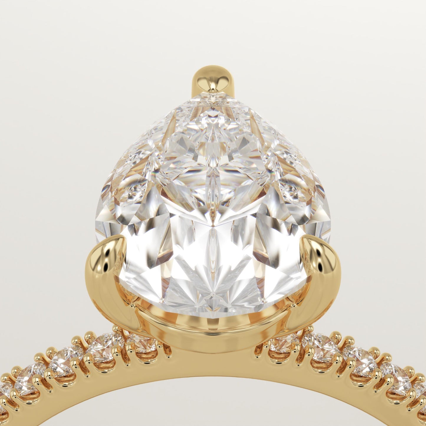 Pear Cut Pave Lab-Grown Diamond Engagement Ring