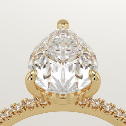 Pear Cut Pave Lab-Grown Diamond Engagement Ring