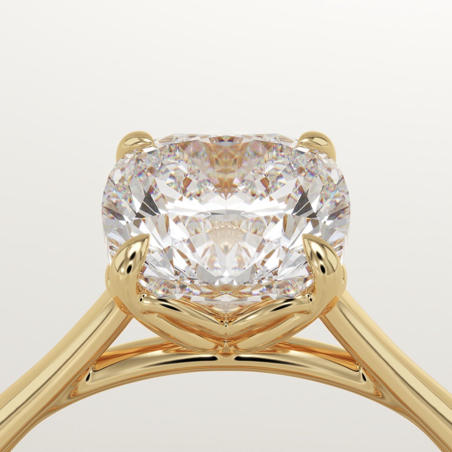 1.75 CT Cushion Cut Solitaire Moissanite Engagement Ring