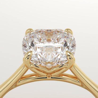 1.75 CT Cushion Cut Solitaire Moissanite Engagement Ring