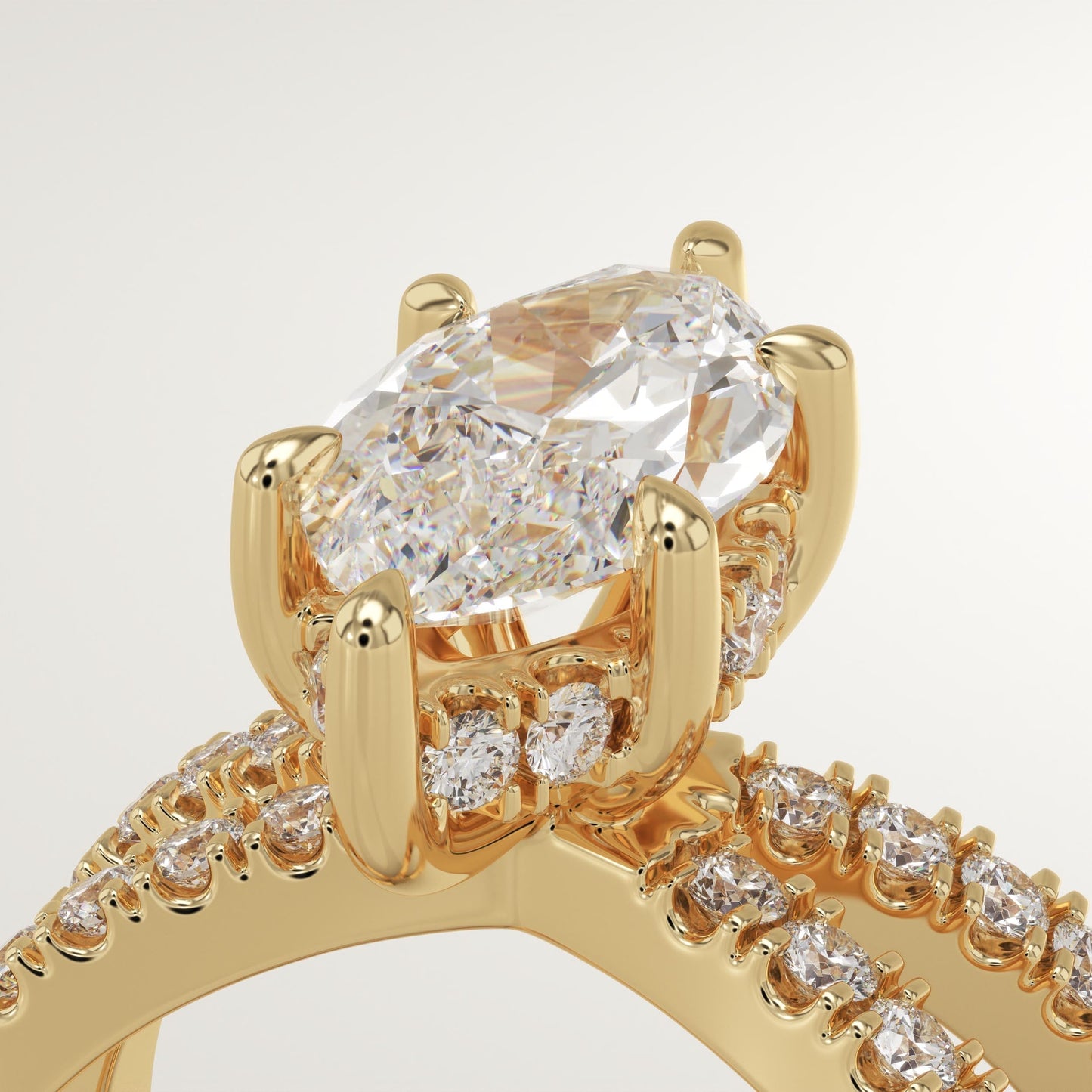 Marquise Cut Hidden Halo & Criss Cross Pave Lab-Grown Diamond Engagement Ring