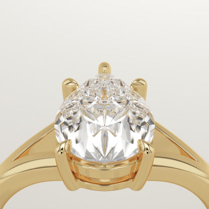 Pear Cut Solitaire Split Shank Lab-Grown Diamond Engagement Ring