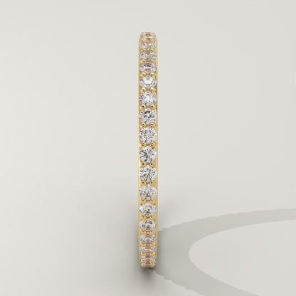 0.62 TCW Round Lab-Grown Diamond Curved Wedding Band