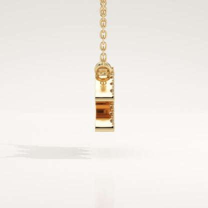 0.114 TCW Round Lab-Grown Diamond Aquarius Zodiac Necklace