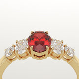 0.17 CT Oval Cut Cluster January-Garnet Birthstone Engagement Ring