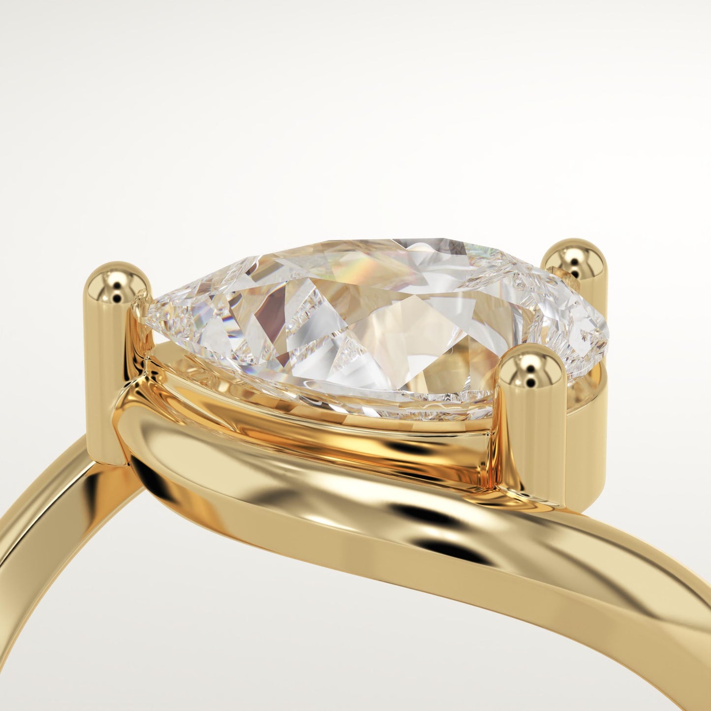 Pear Cut Solitaire Lab-Grown Diamond Engagement Ring
