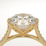 2.0 CT Round Cut Pave Lab-Grown Diamond Engagement Ring