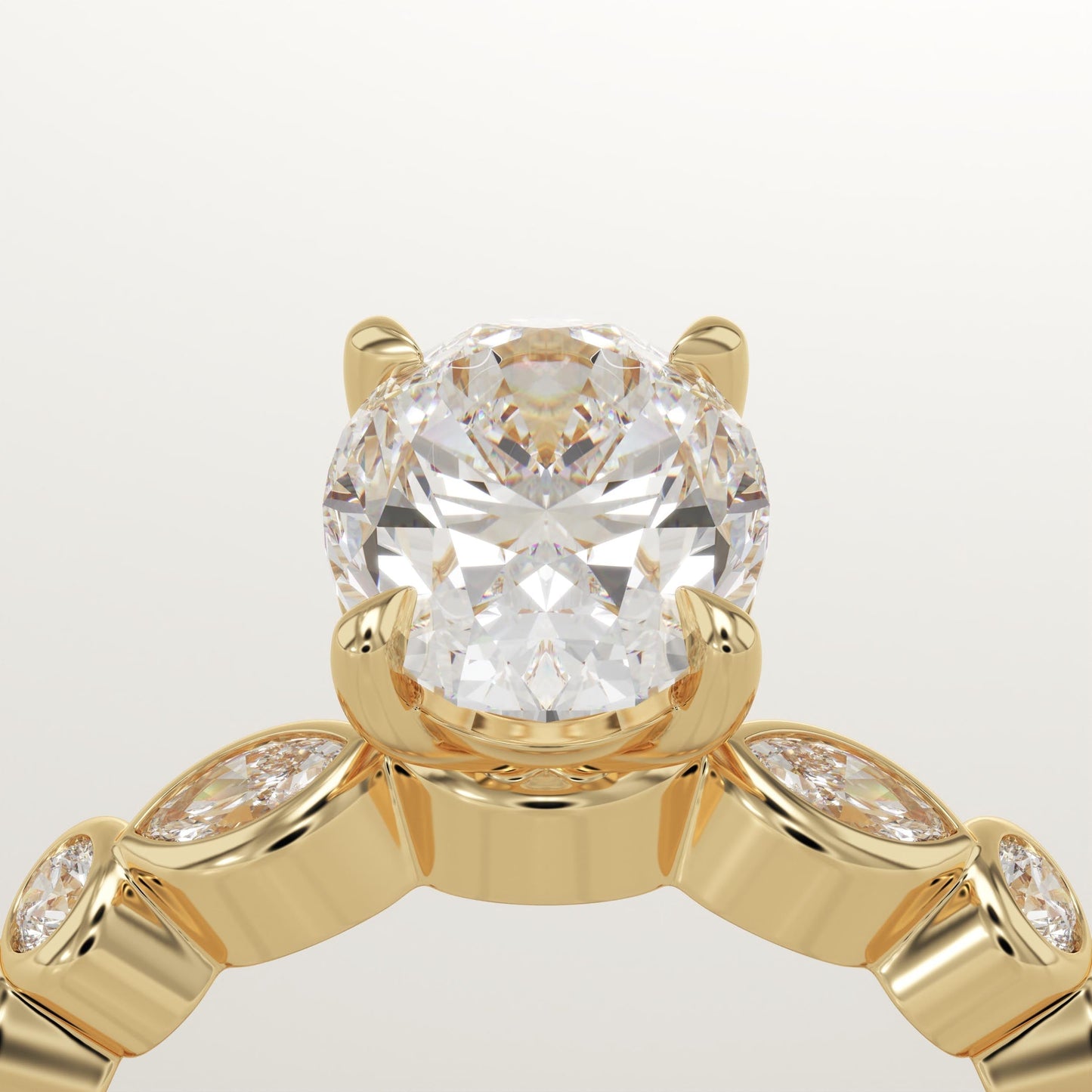 Oval Cut Pave Lab-Grown Diamond Engagement Ring