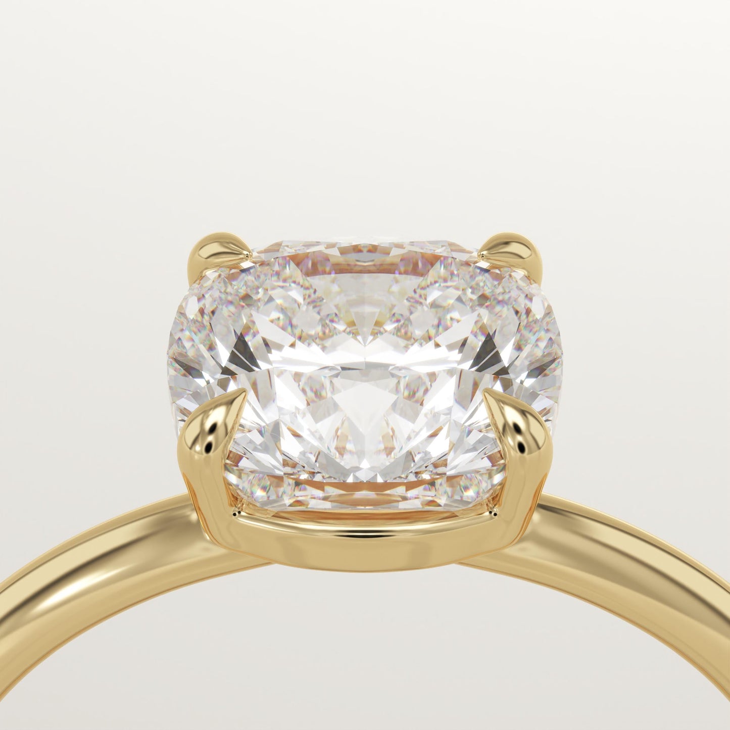 Cushion Cut Solitaire Lab-Grown Diamond Engagement Ring