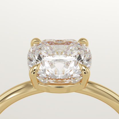 Cushion Cut Solitaire Lab-Grown Diamond Engagement Ring