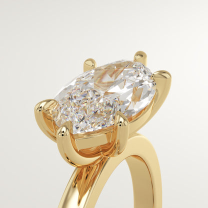 East West Marquise Cut Solitaire Lab-Grown Diamond Engagement Ring
