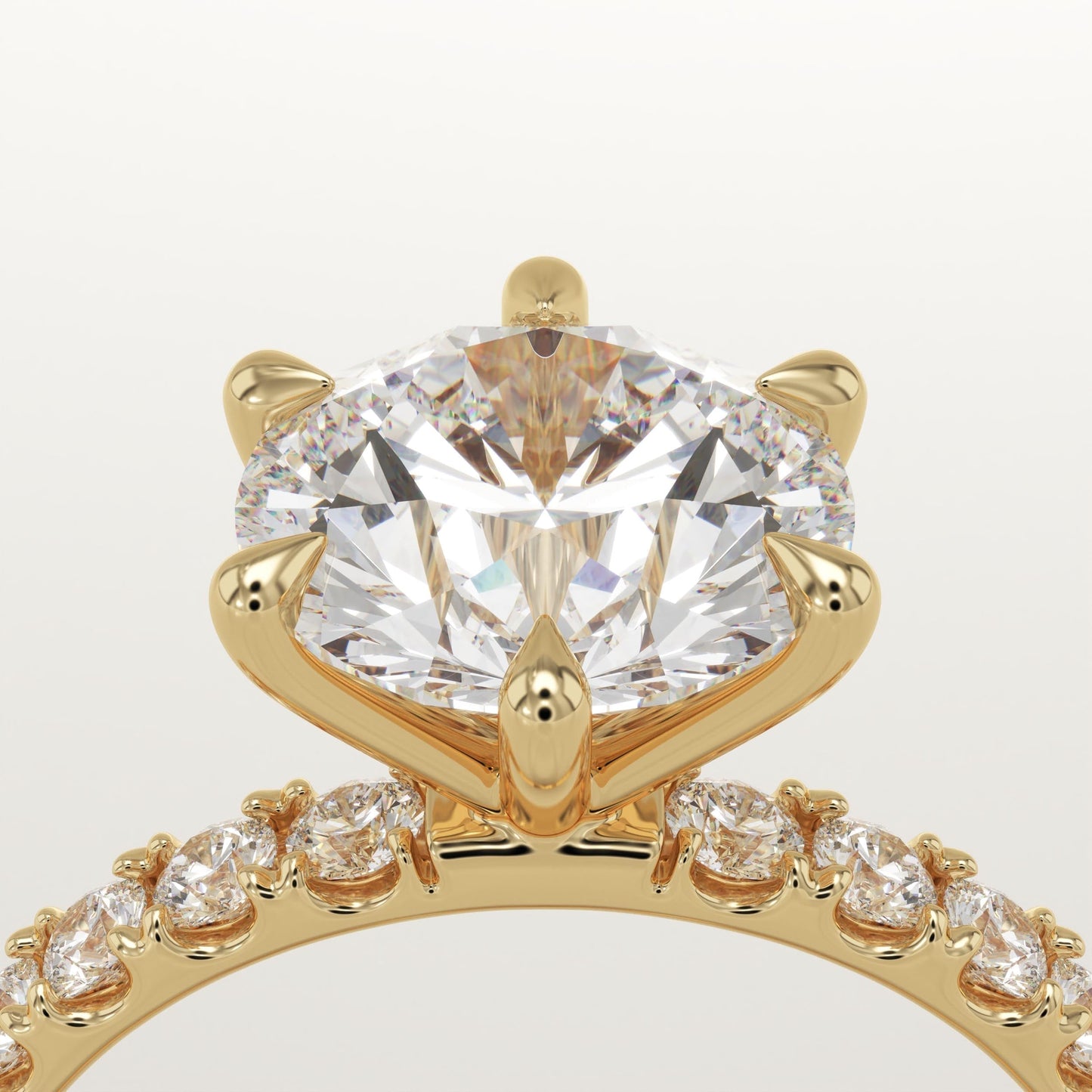 2 CT Round Cut Pave Moissanite Engagement Ring
