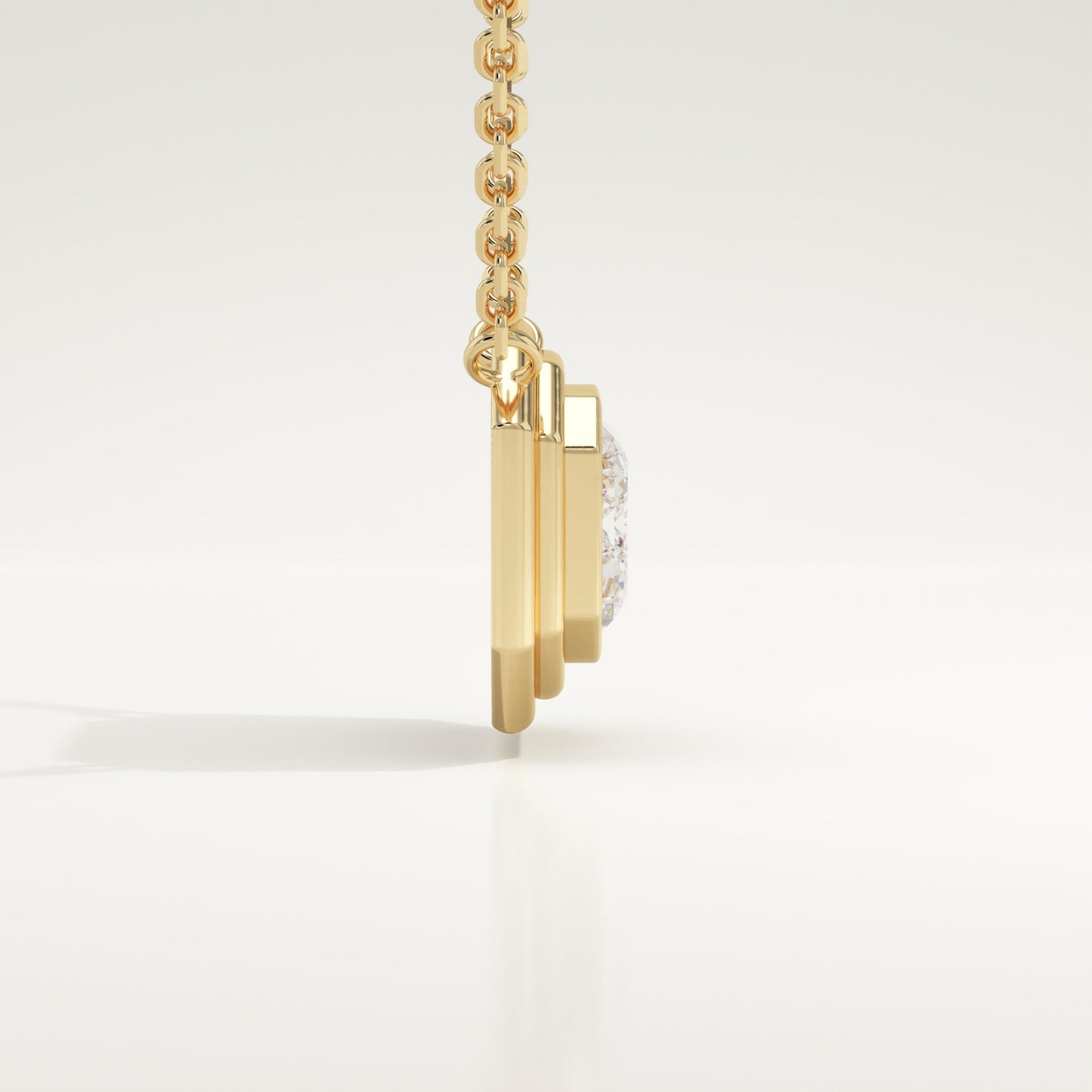 2 CT East West Emerald Lab-Grown Diamond Solitaire & Bezel Necklace