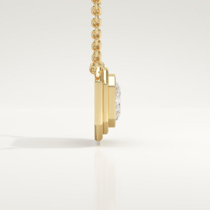 2 CT East West Emerald Lab-Grown Diamond Solitaire & Bezel Necklace