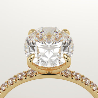 1.75 CT Oval Cut Pave Moissanite Engagement Ring