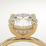 2.0 CT Round Cut Hidden Halo Lab-Grown Diamond Engagement Ring
