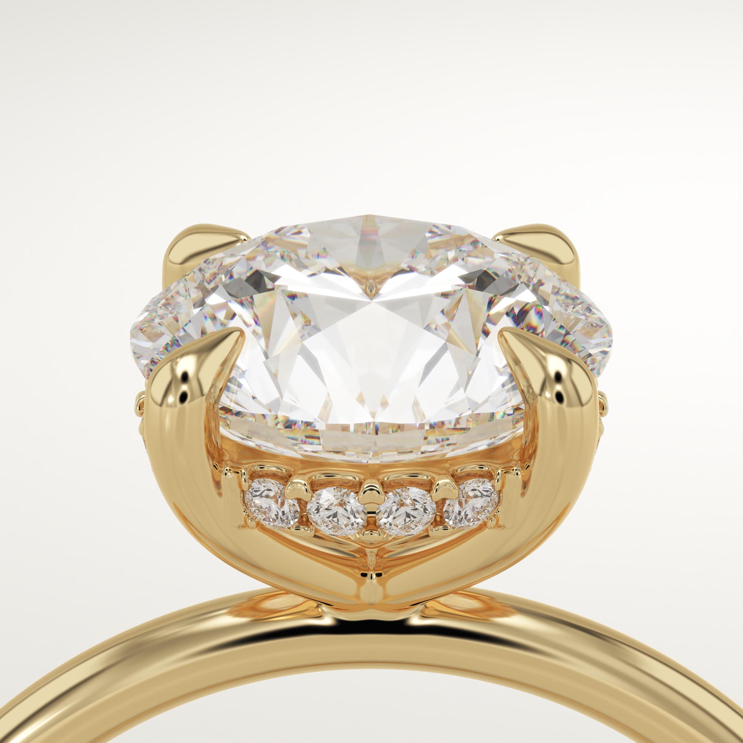 2.0 CT Round Cut Hidden Halo Lab-Grown Diamond Engagement Ring