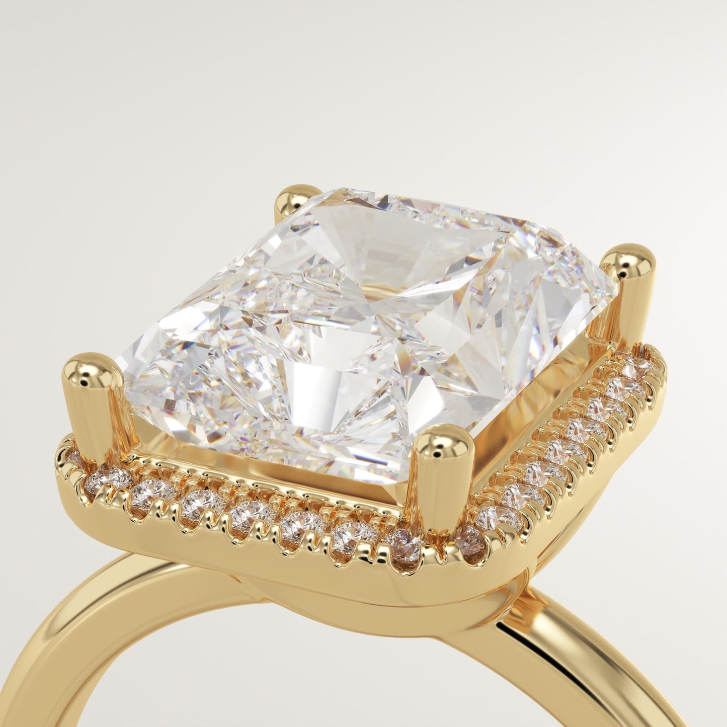 Radiant Cut Halo Lab-Grown Diamond Engagement Ring
