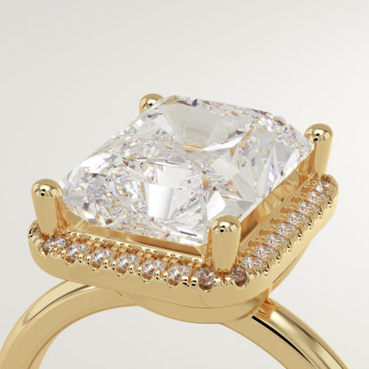 Radiant Cut Halo Lab-Grown Diamond Engagement Ring