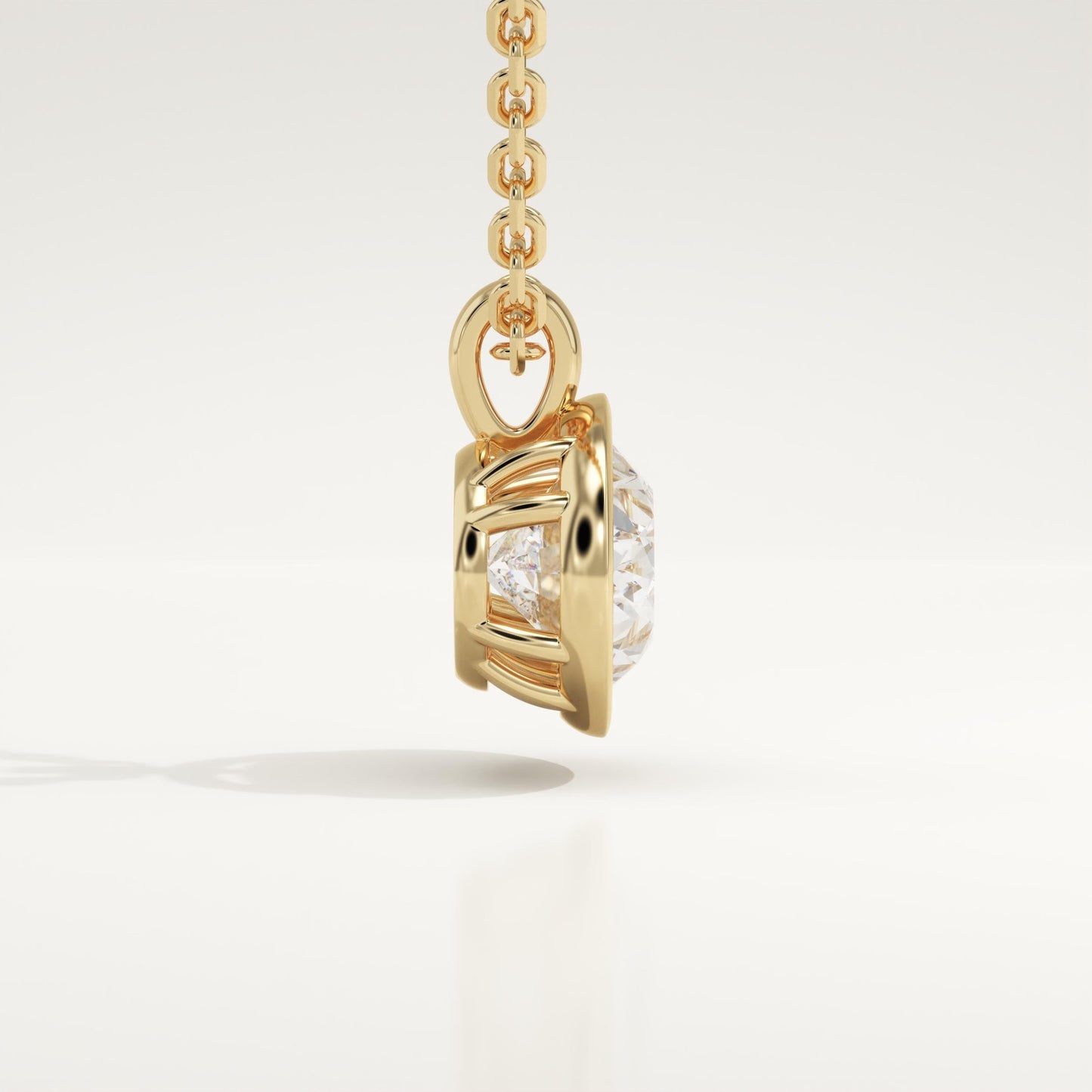 2 CT East West Oval Lab-Grown Diamond Solitaire & Bezel Necklace