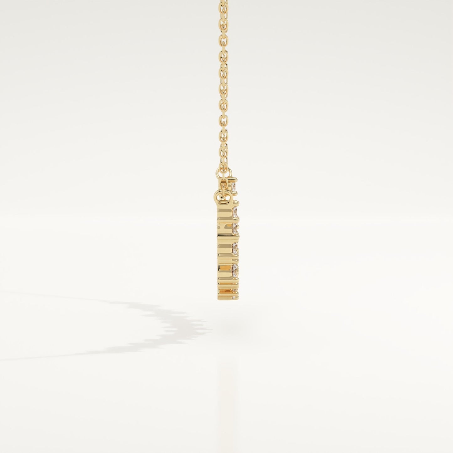 0.65 TCW Round Lab-Grown Diamond Cluster Charm Necklace