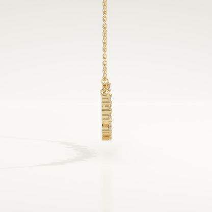 0.65 TCW Round Lab-Grown Diamond Cluster Charm Necklace