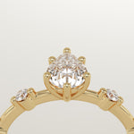 2.0 CT Pear Cut Dainty Pave Lab-Grown Diamond Engagement Ring